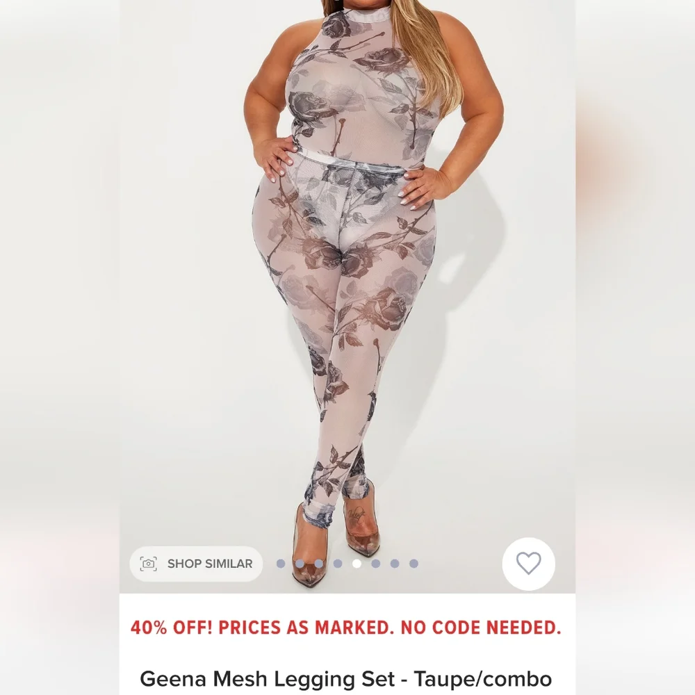 Fashion Nova Geena Mesh Legging Set Size 2x NWT - Picture 1 of 1